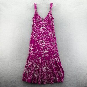Per Una Dress Women Size 12 Long Vintage Pink Floral Sleeveless Viscose Midi